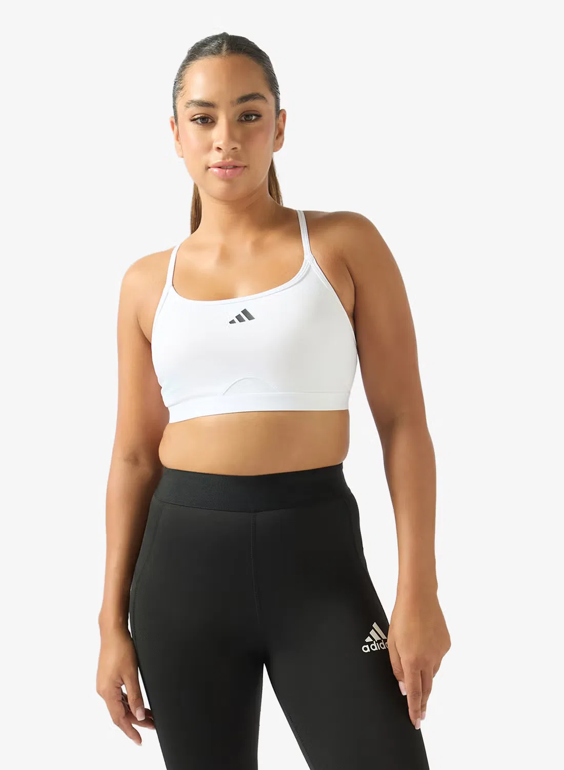 Бюстгальтер спортивный с тонкими бретелями Aeroreact training Adidas, белый