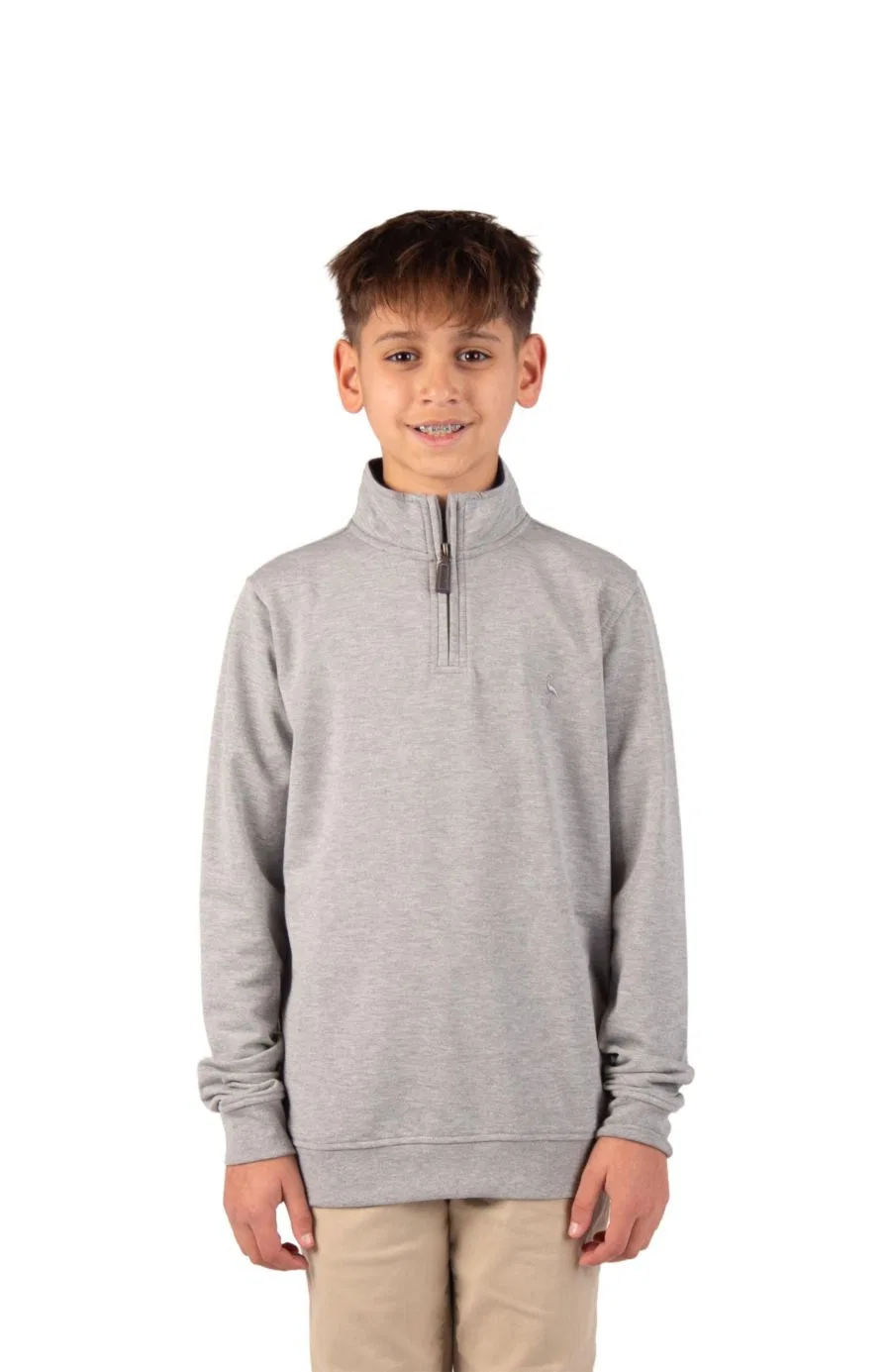 Флисовое худи на молнии с воротником-стойкой Tailorbyrd, Grey Heather