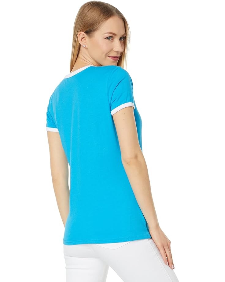 

Футболка U.S. POLO ASSN. Varsity Print Ringer Graphic Tee, цвет Downtown Blue