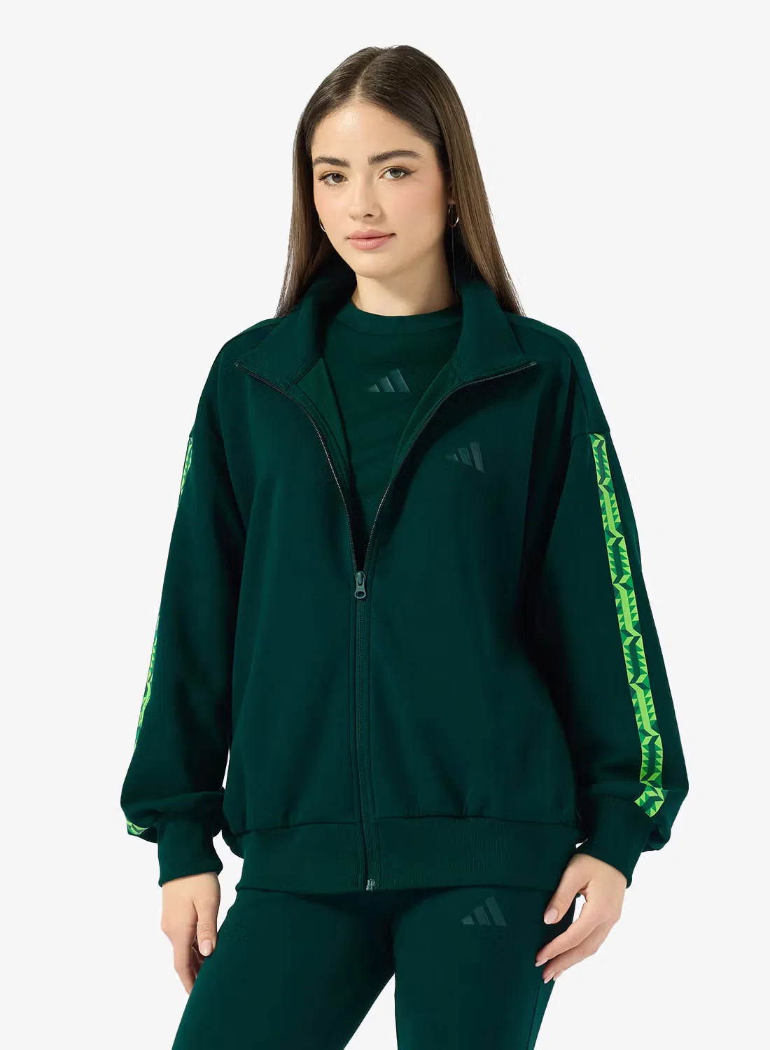 Куртка-трек с принтом Saudia travel pack soft lux loose Adidas, аврора айви
