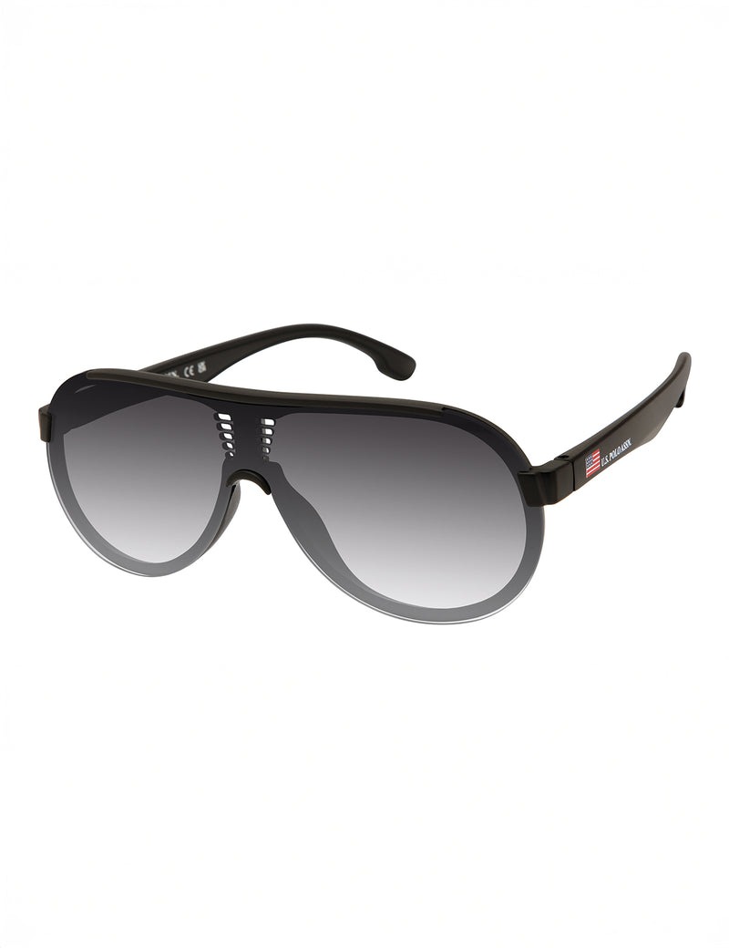 

Солнцезащитные очки U.S. Polo Assn Mens Plastic Backframe Shield, черный