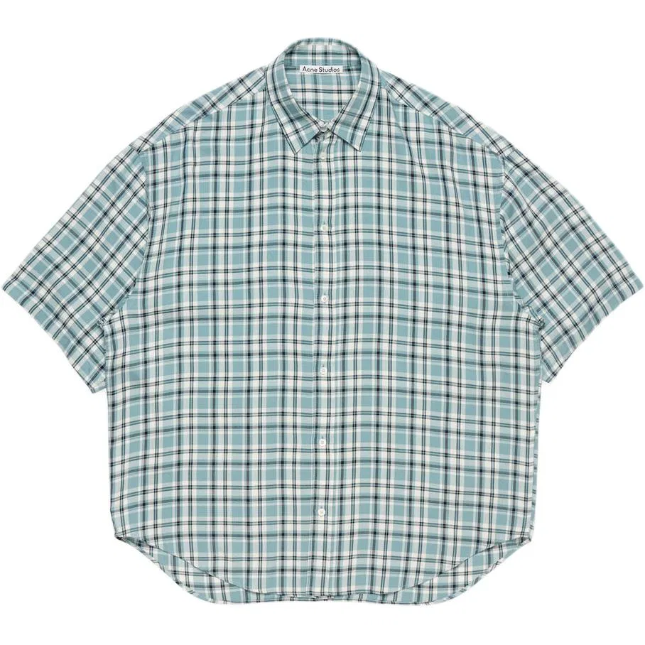 Мужская рубашка из коллекции Midsummer Capsule Collection SS26, Acne Studios, Turquoise/Blue/White