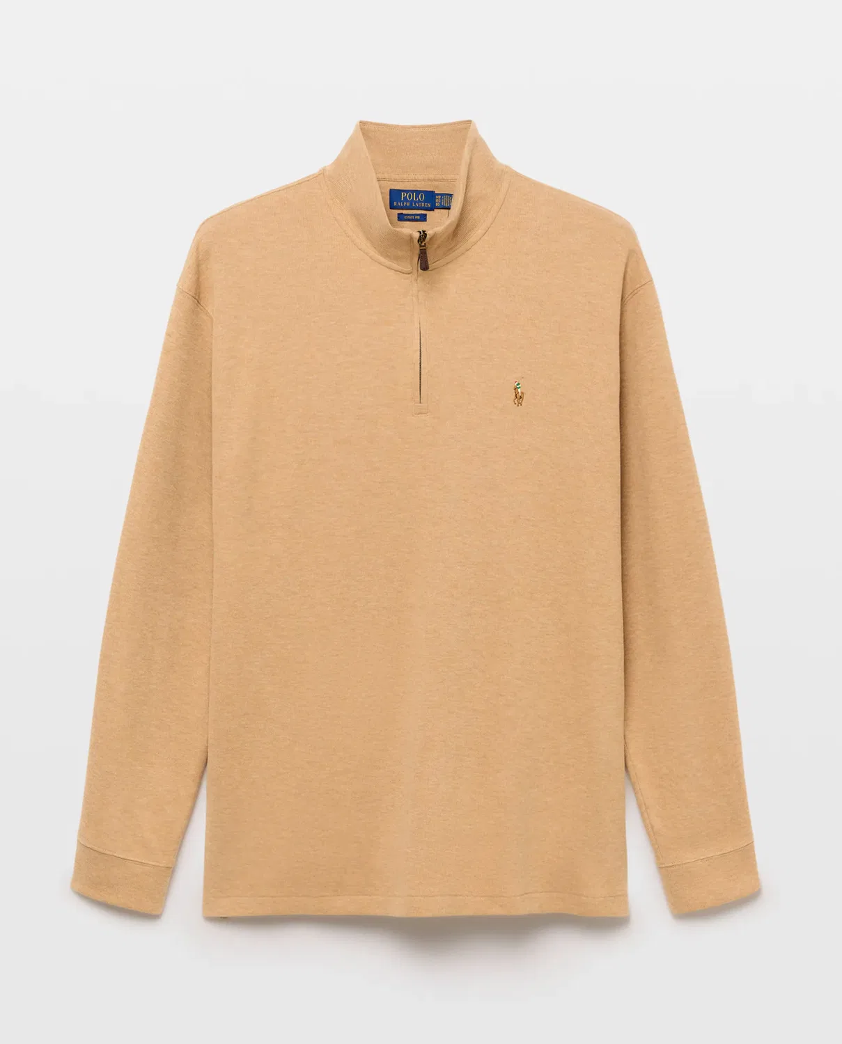 Мужской джемпер с короткой молнией Estate-Rib Polo Ralph Lauren, Beige — фото 4