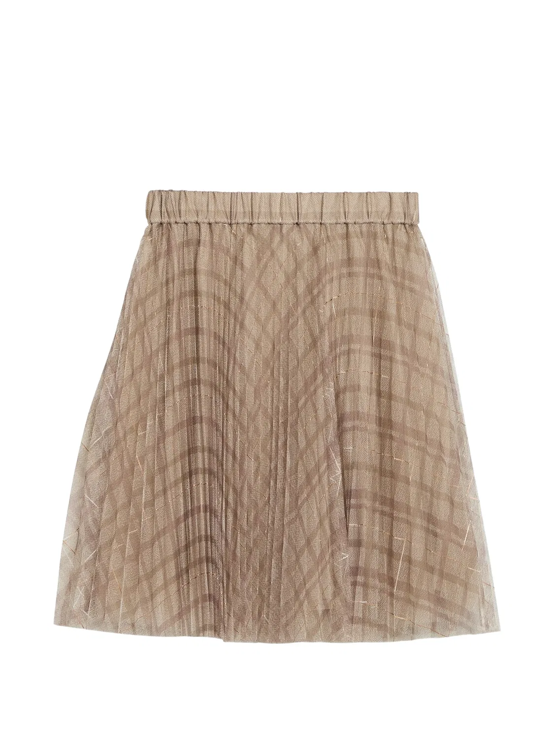 Пышная юбка в клетку Brunello Cucinelli Kids, нейтральные цвета