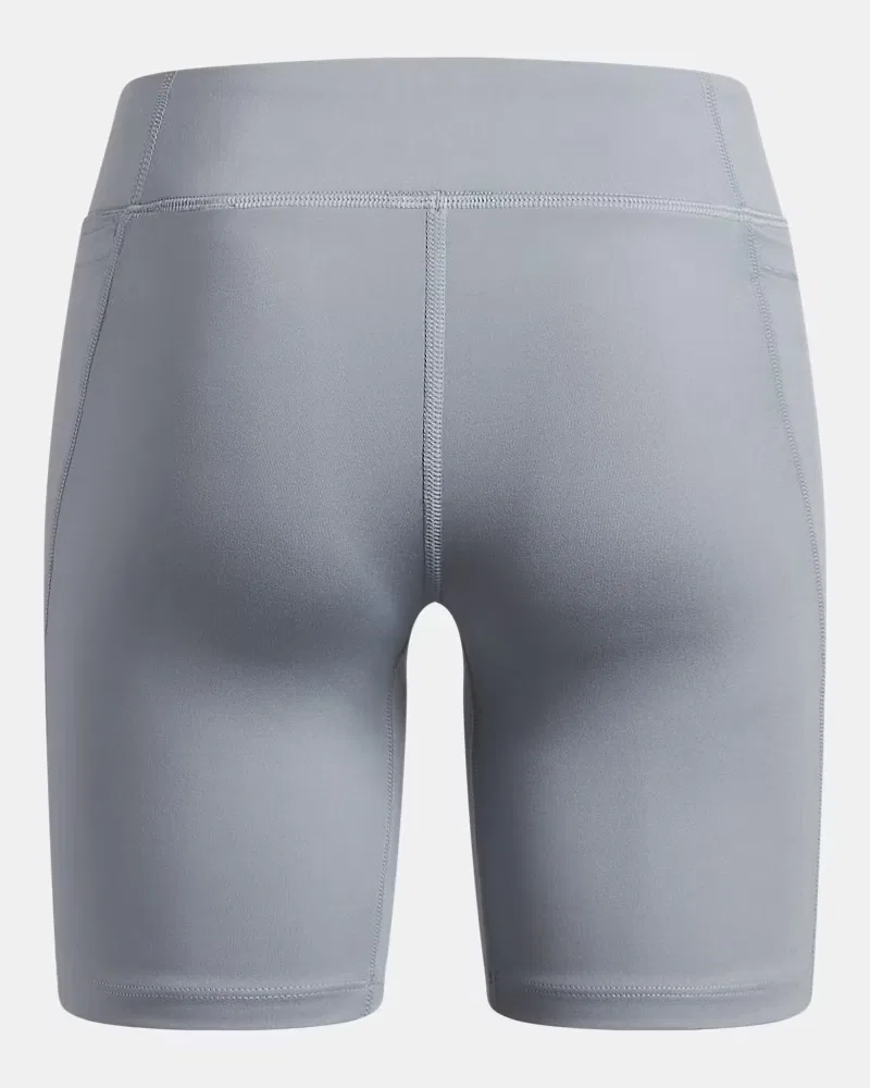 Шорты-велосипедки для девочек 16,5 см влагоотводящие UA Movement UnderArmour, Harbor Blue/Metallic Silver — фото 2
