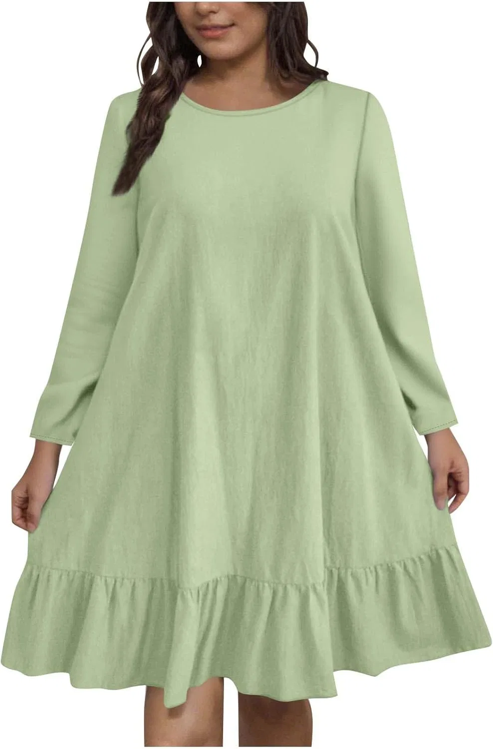 Женское мини-платье babydoll с рюшами Mint Green