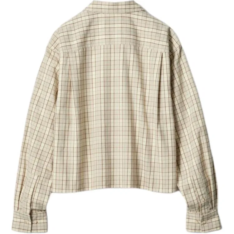 Женская рубашка с лацканами 32 Dark Beige UNIQLO, Dark Beige — фото 3