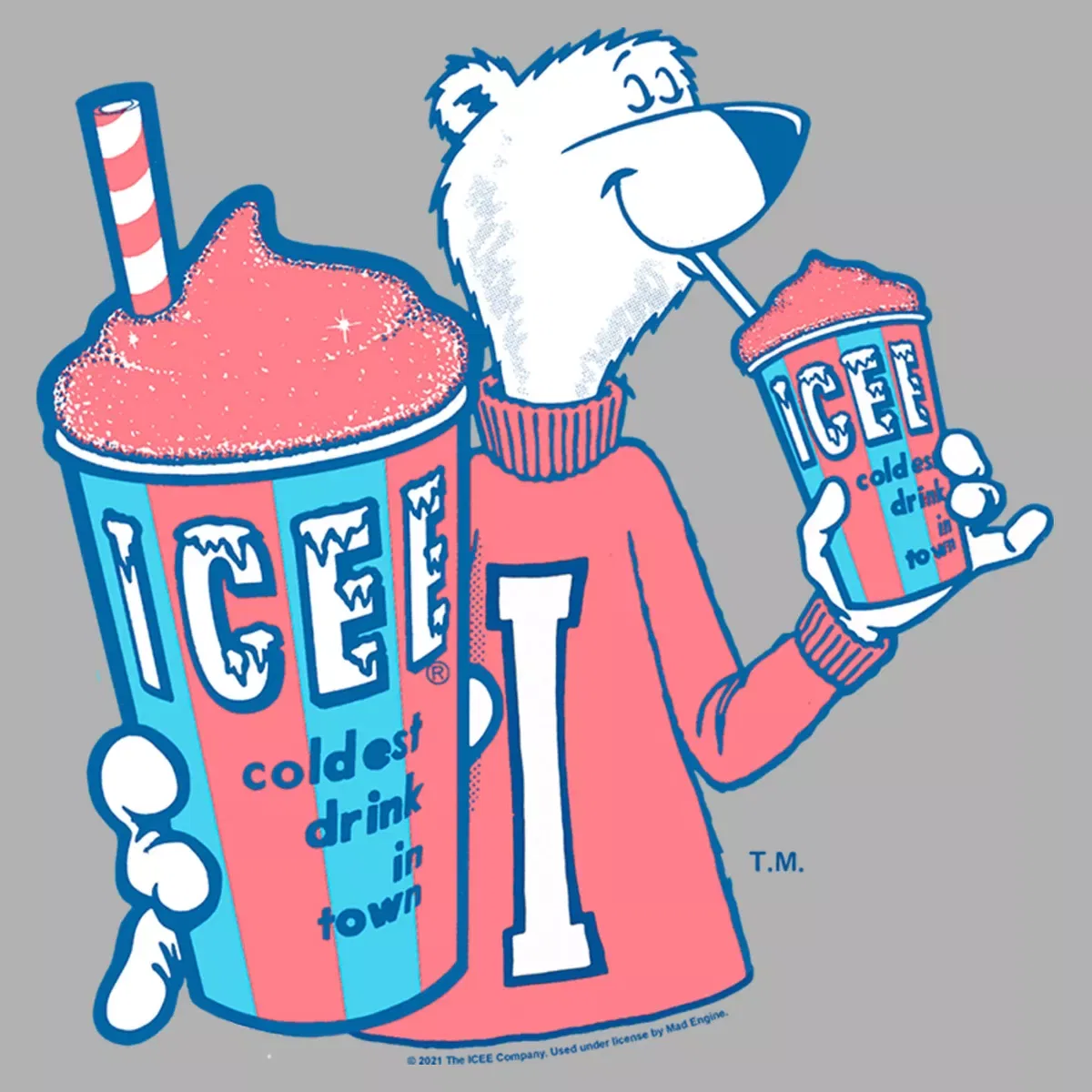 Детская футболка с принтом ICEE Coldest Drink in Town Icee, Athletic Heather — фото 2