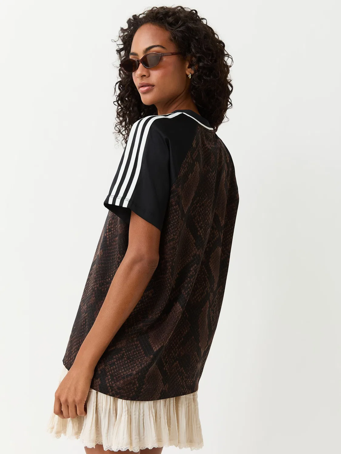 Футбольная футболка adidas Originals из атласа со змеиным принтом, Animal — фото 3