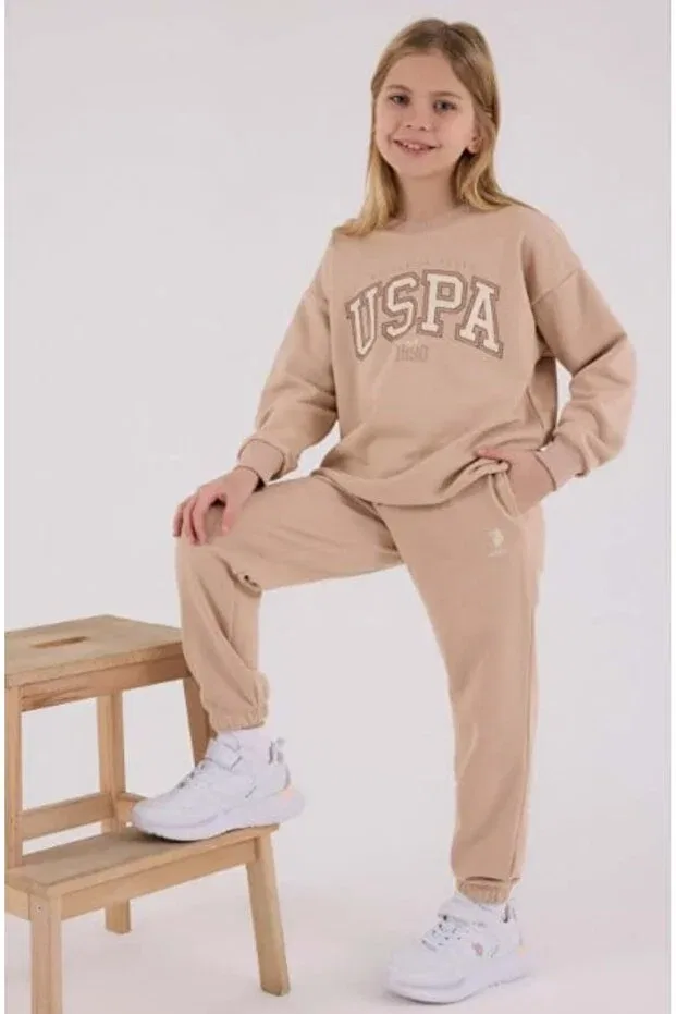 Детский комплект свитшота и брюк с длинным рукавом U.S. Polo Assn., Biscuit — фото 2