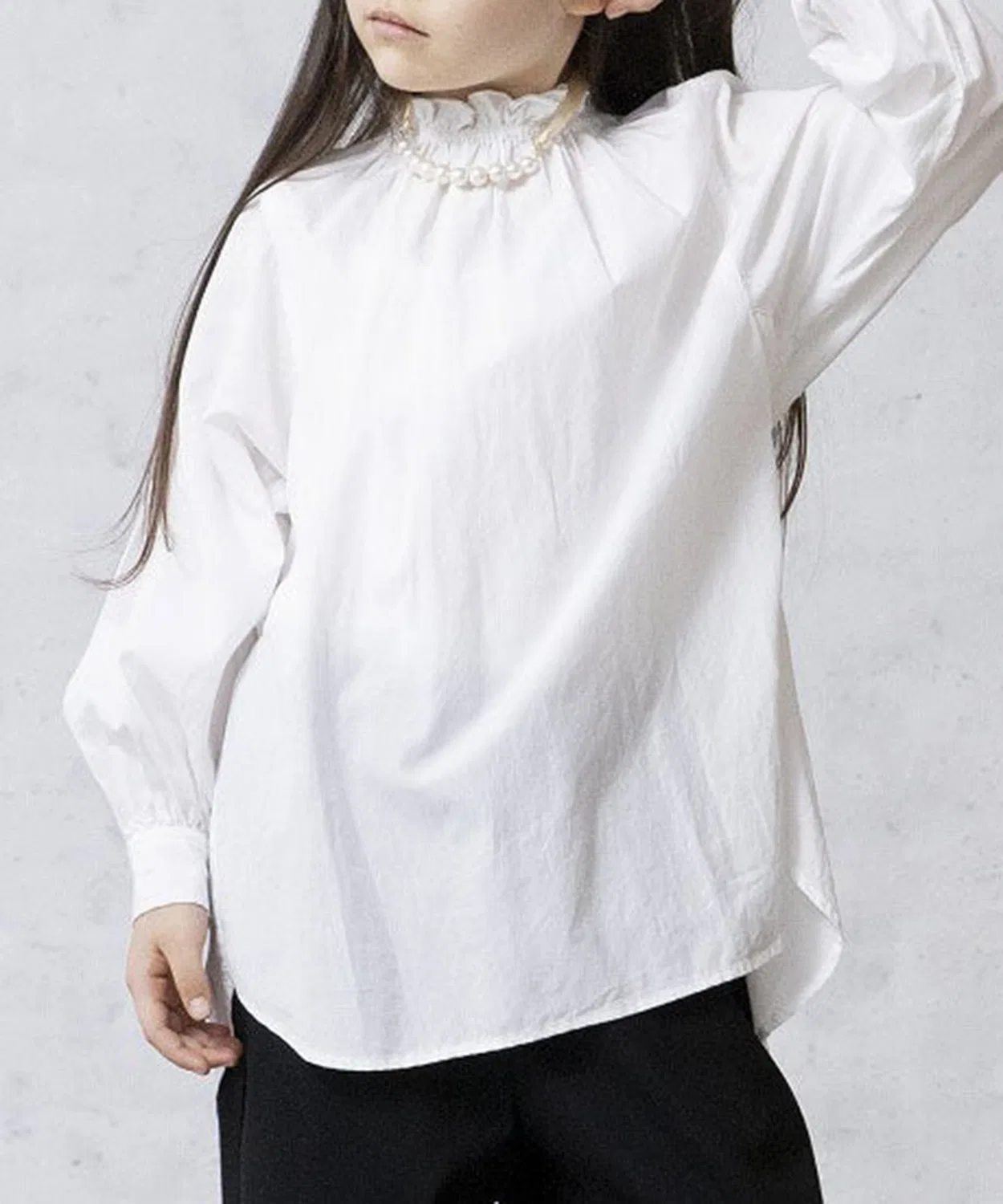 Детская блузка с длинным рукавомARCH & LINE, White