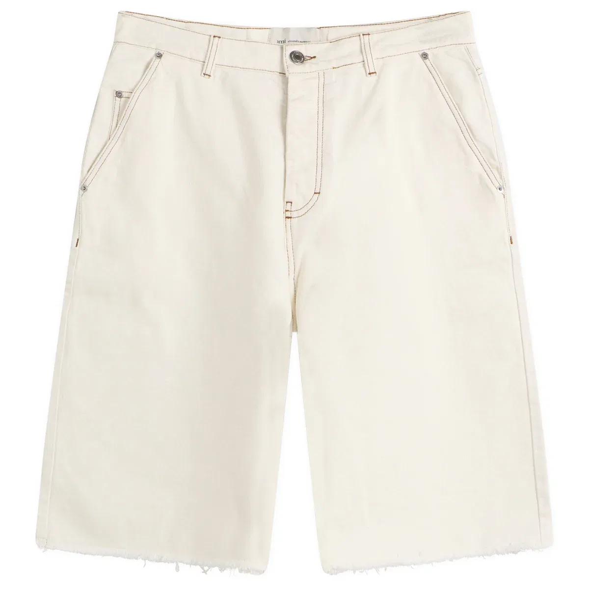 Шорты джинсовые свободного кроя Light Denim Short Ami Paris, White