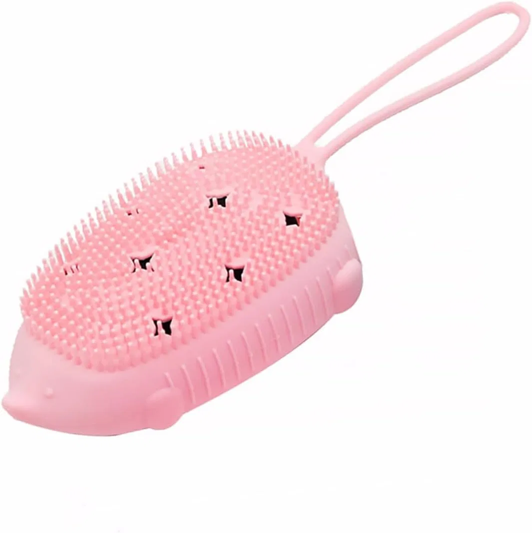 Щетка для тела силиконовая, HONMEET, 1 шт, 23.5x8.5x4.5 см, Pink