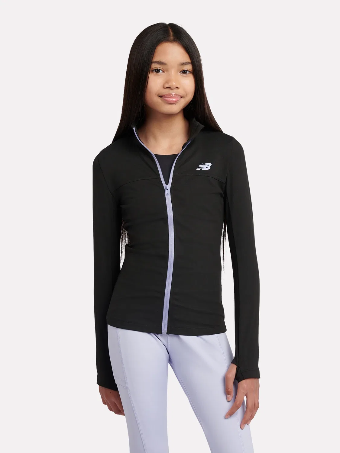Куртка-воротник с застежкой-молнией, Performance Zip Funnel Jacket New Balance, черный