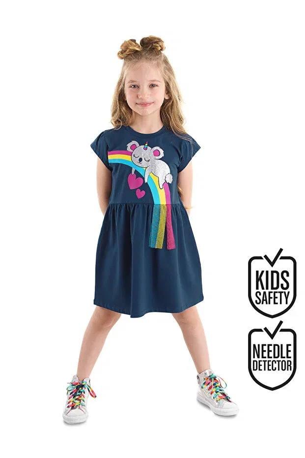 Детское платье для девочек хлопковое Denokids, Navy Blue