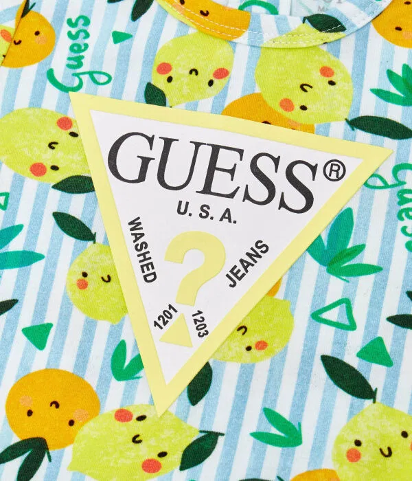 Детский комбинезон для девочек хлопковый Guess, синий — фото 3