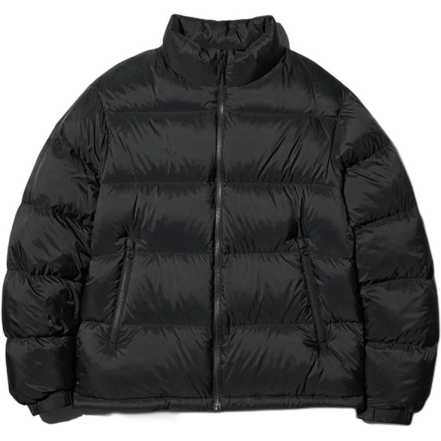 Унисекс пуховик с воротником-стойкой, прямой крой, черный, UNIQLO, 09 Black