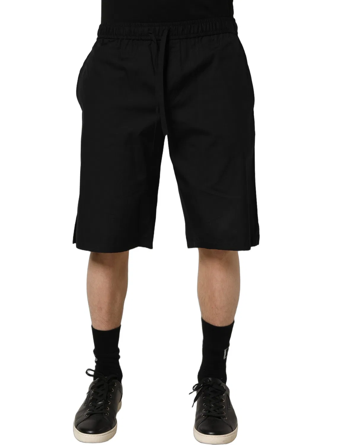 Мужские шорты-бермуды хлопковые с логотипом Dolce & Gabbana, Black — фото 2