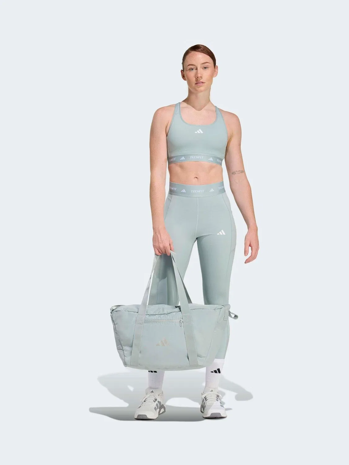 Леггинсы компрессионные Techfit Stash Pocket adidas, зеленые — фото 4