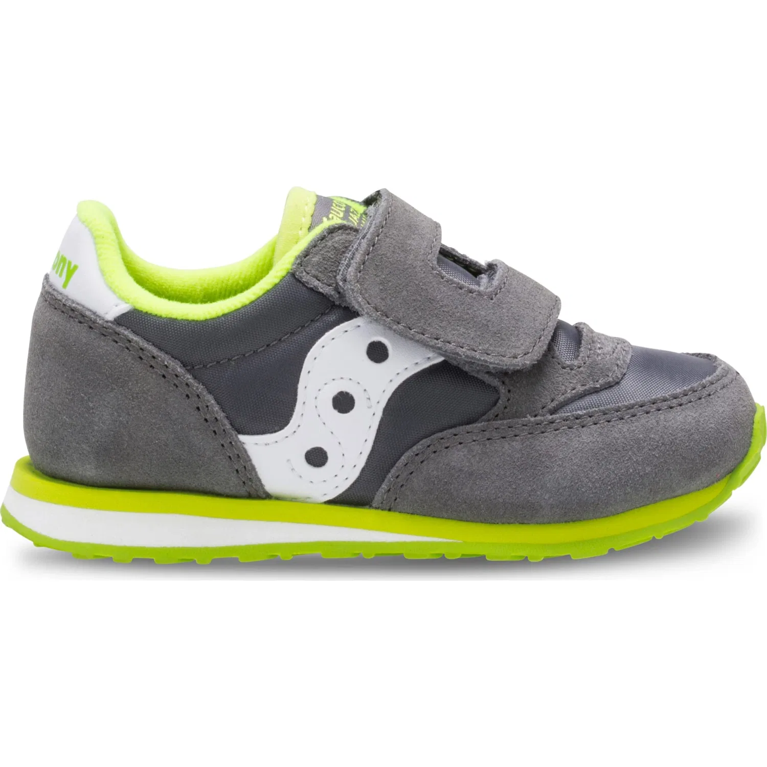 Детские кроссовки на липучке Baby Jazz Hook & Loop Saucony, Grey White