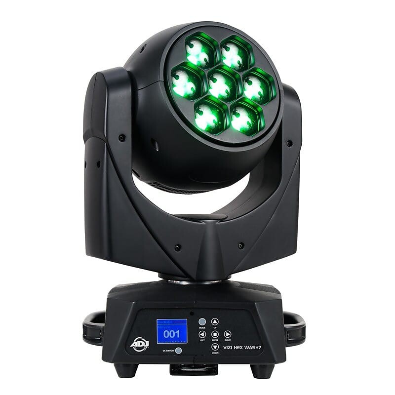 

ADJ VIZI HEX WASH7 7x15W RGBWA+UV LED Промывочная головка с движущейся головкой и зумом American DJ VIZI-HEX-WASH7