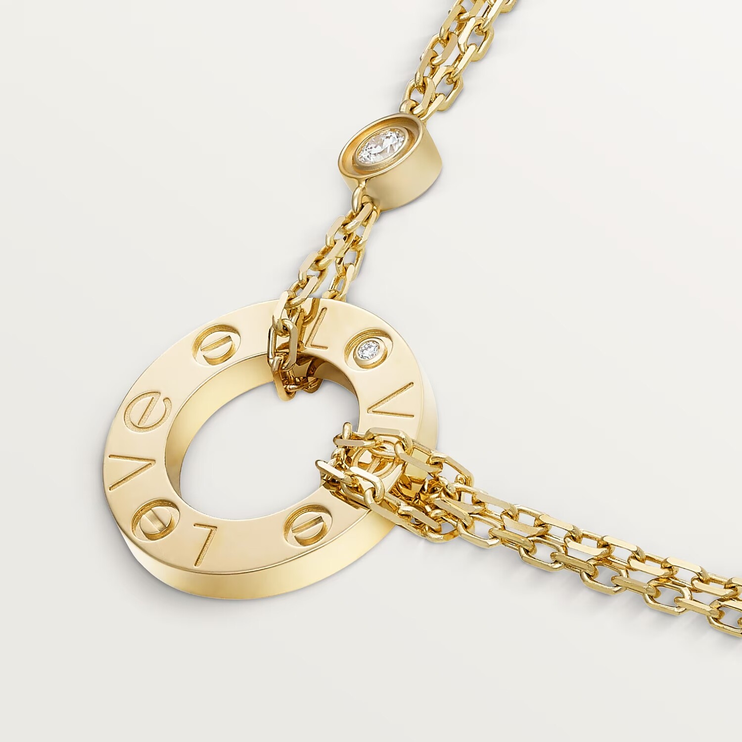 Колье Cartier Love с двумя бриллиантами из желтого золота — фото 2