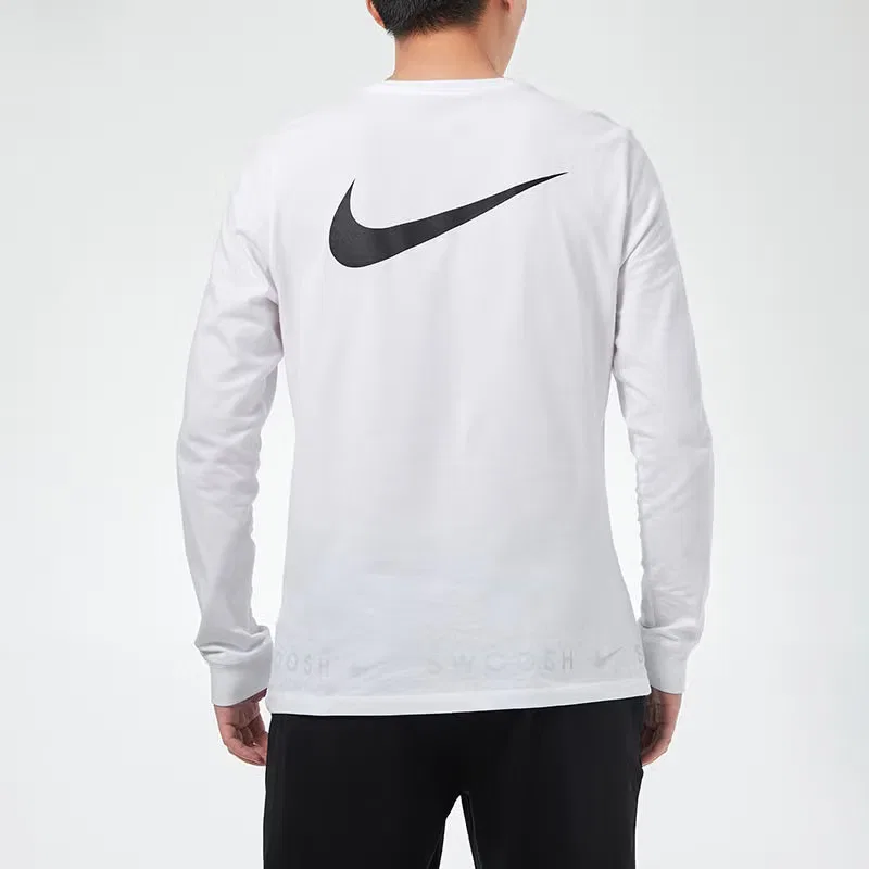 Лонгслив с принтом Swoosh Nike, белый — фото 4