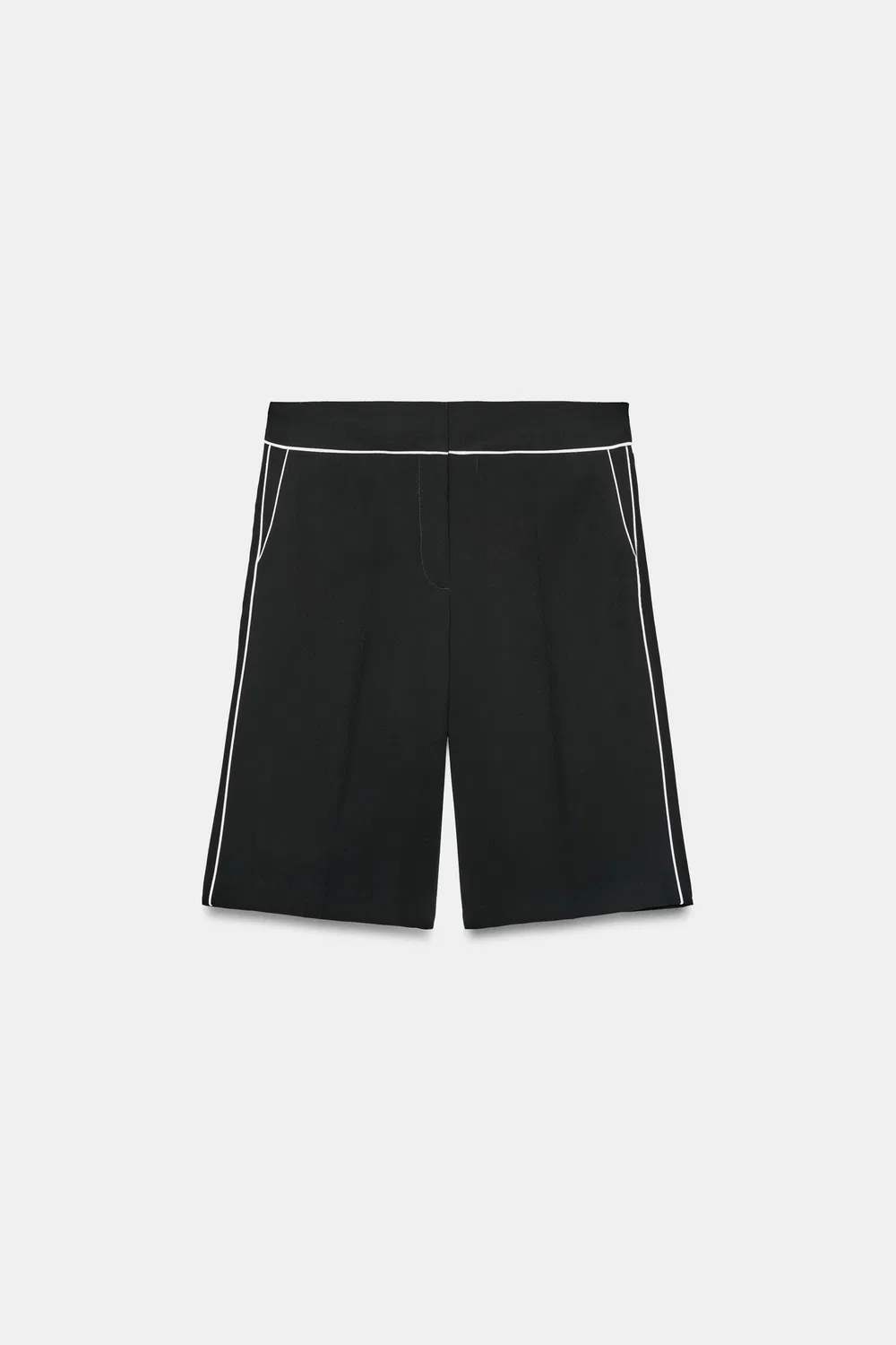 Длинные шорты-бермуды с контрастной окантовкой ZARA, Black — фото 2