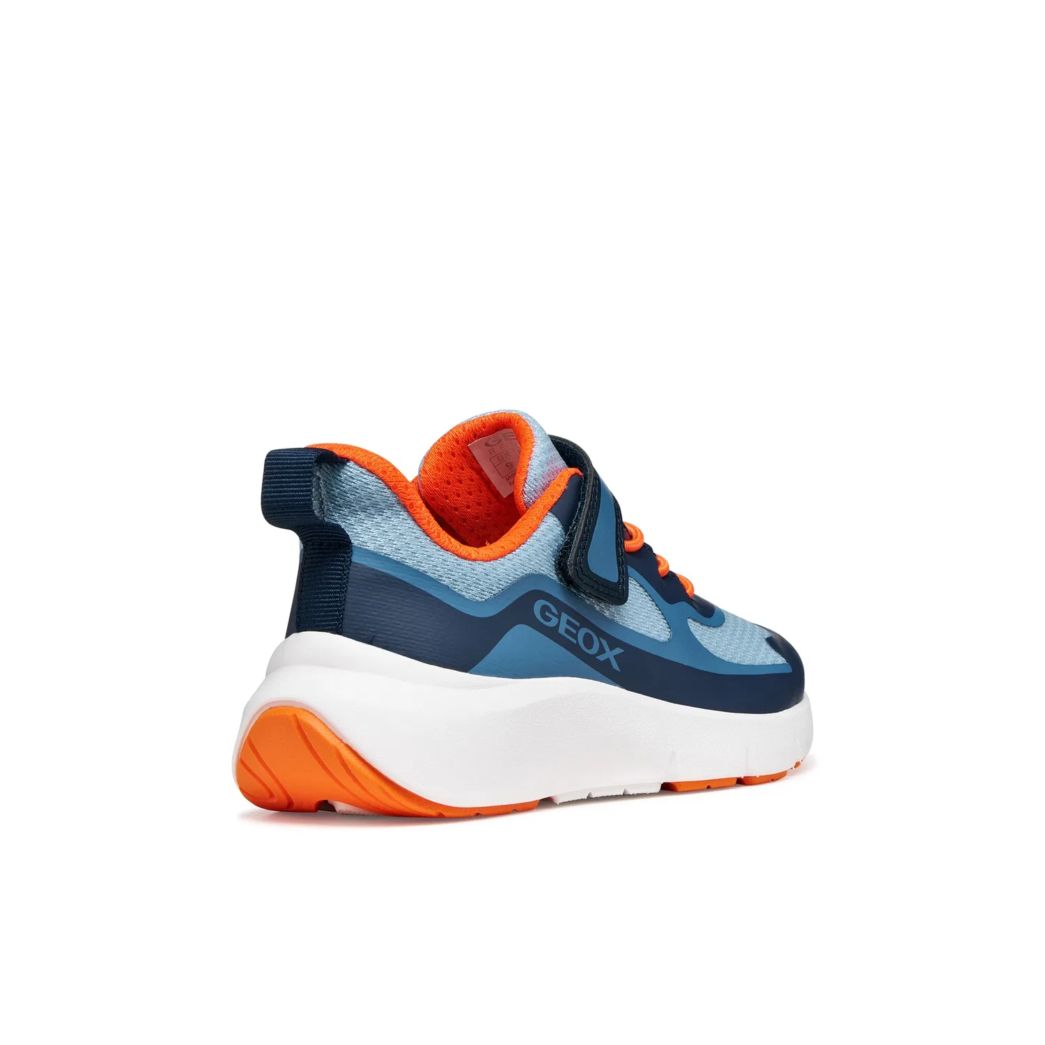 Детские кроссовки с контрастными вставками Geox, Navy-Orange — фото 4