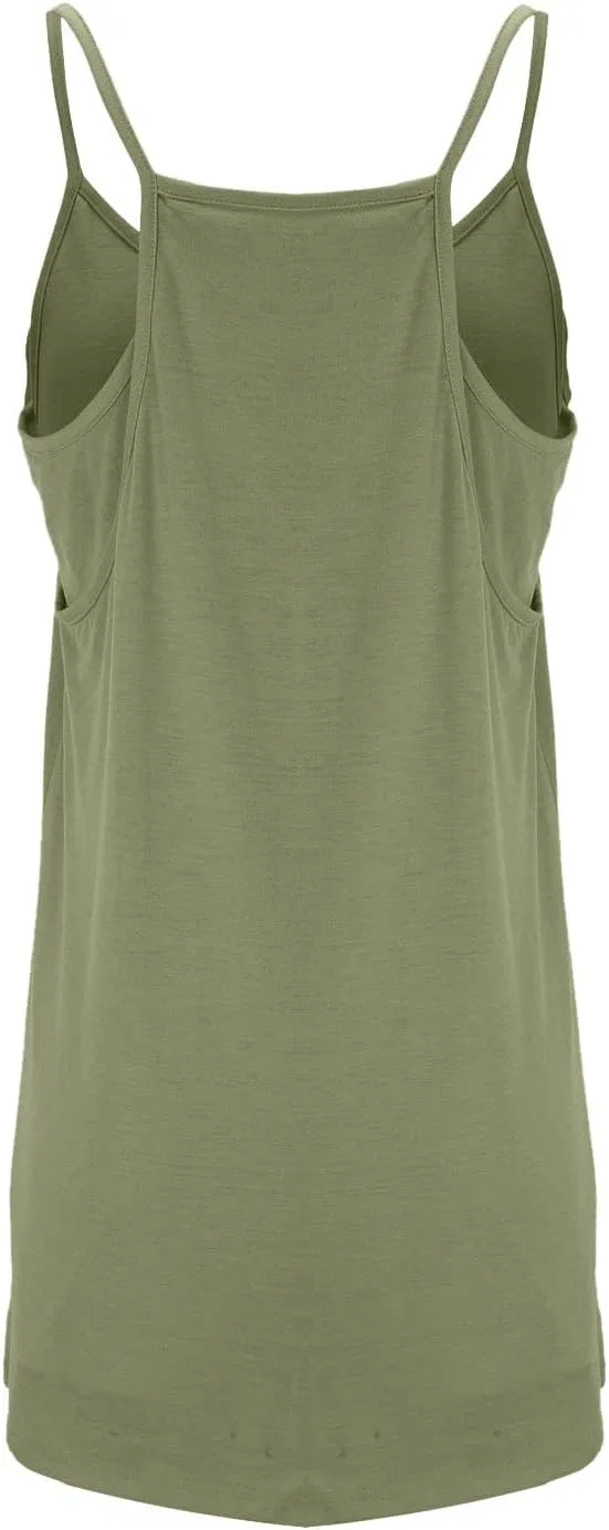 Женский спортивный мини-дресс с встроенными шортами Spaghetti Strap, Green — фото 3