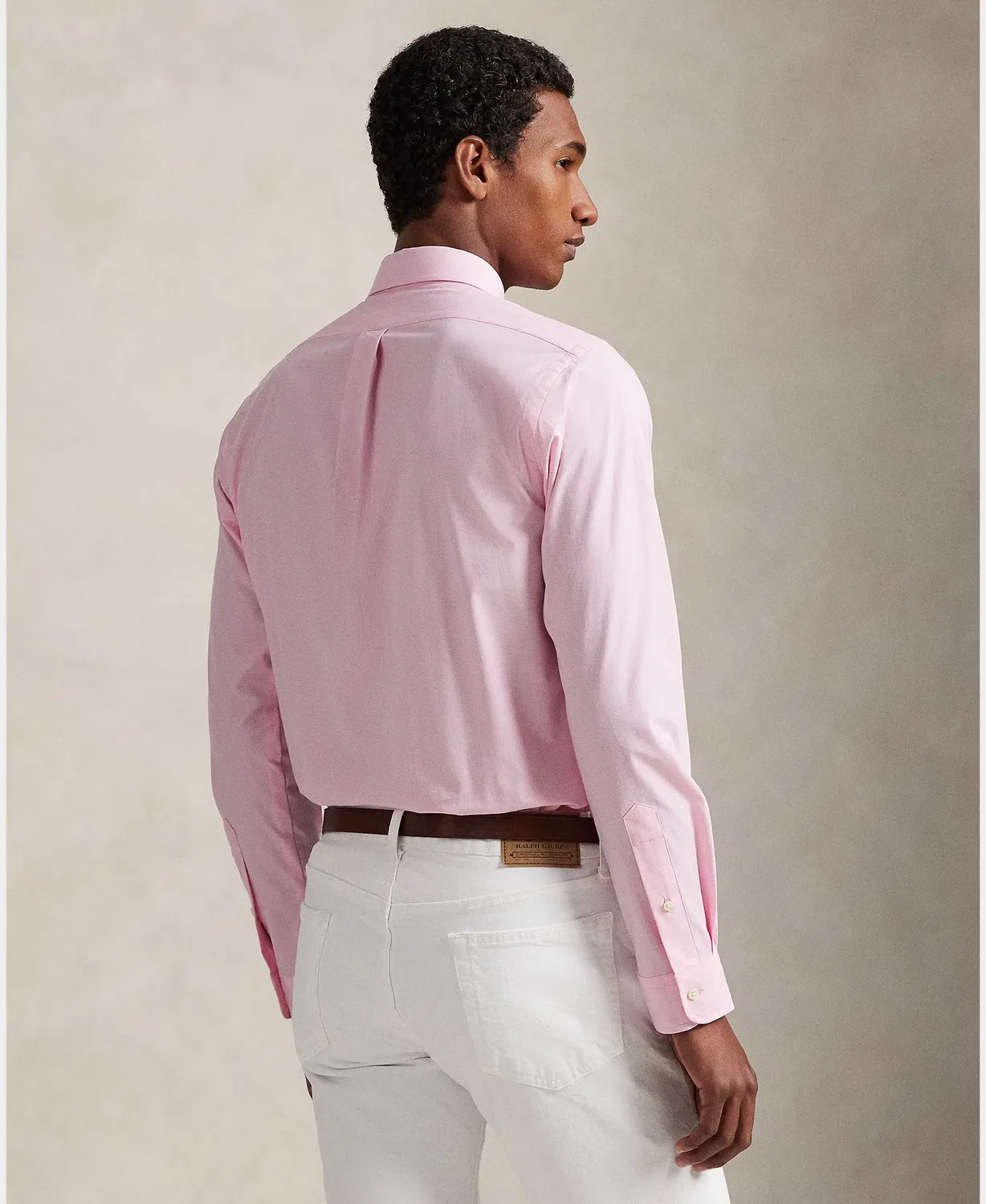Мужская рубашка с принтом Custom Fit Polo Ralph Lauren, Rosa Claro — фото 2