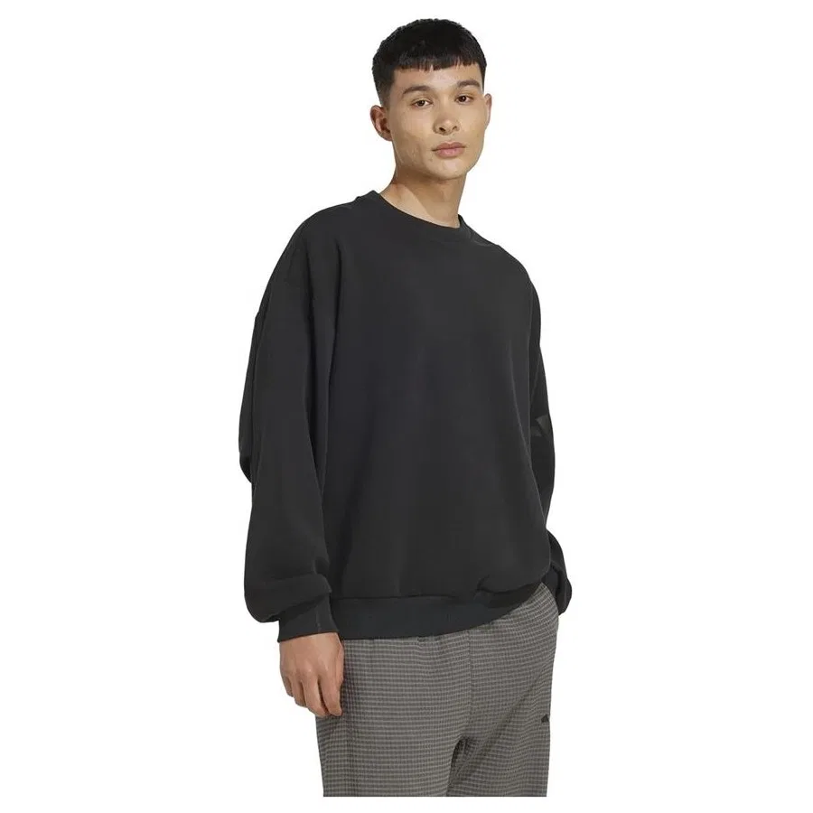 Мужской свитшот свободного кроя из прохладной ткани adidas M SL SK CREW KF0485, Черный — фото 4