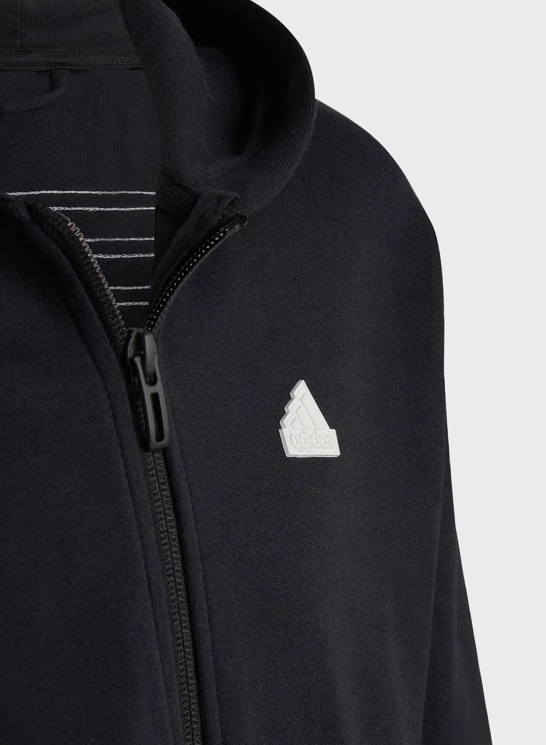 Худи с длинным рукавом на молнии 3-Stripes Adidas, черный — фото 3