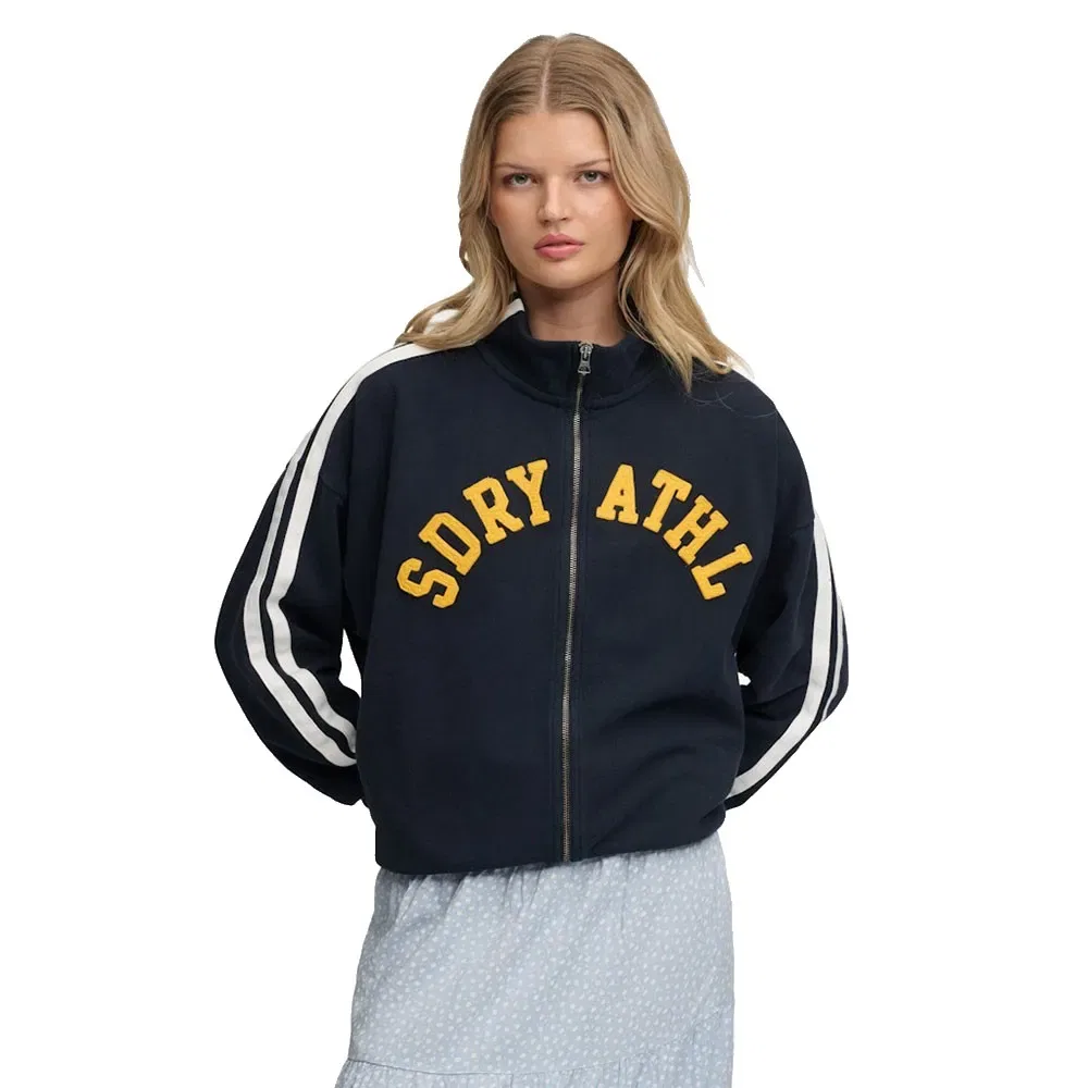Толстовка на молнии свободного кроя Athletic Essential Applique Superdry, синий