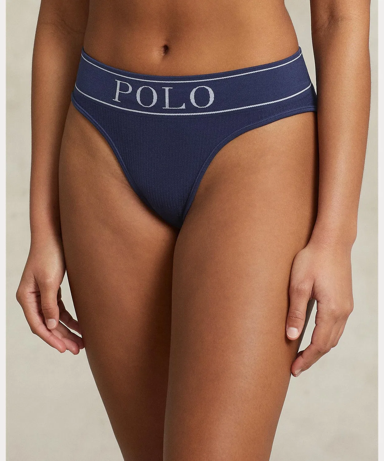 Женские трусы-слипы с логотипом POLO RALPH LAUREN, Неви — фото 2