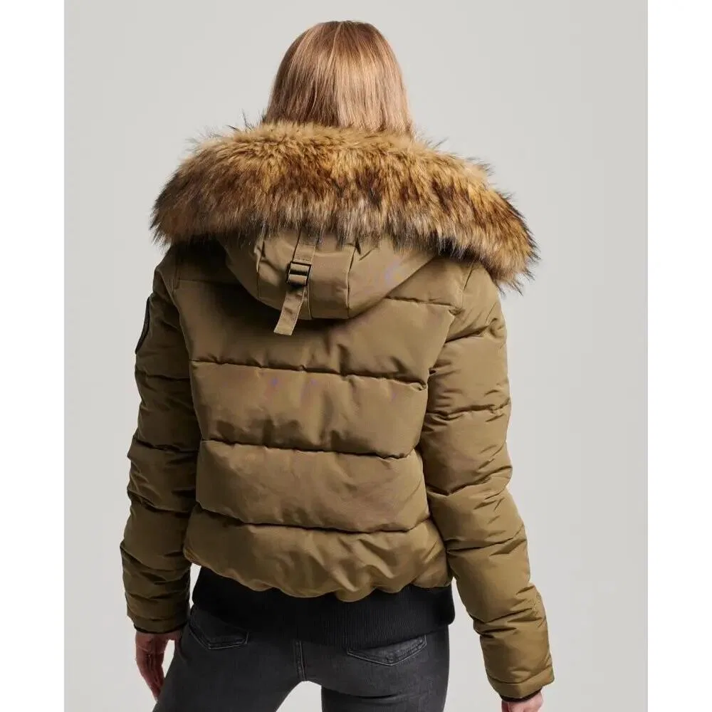 Женская утепленная куртка с капюшоном Everest Superdry, Зеленый — фото 4
