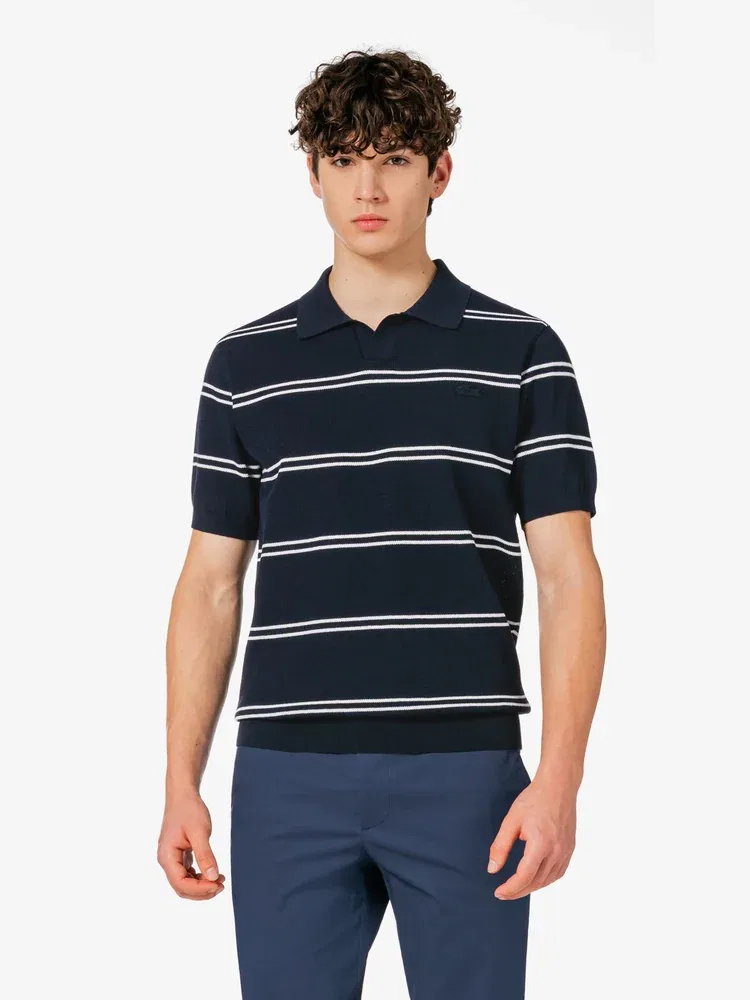 Футболка поло Lacoste с открытым воротником, мужская, темно-синий