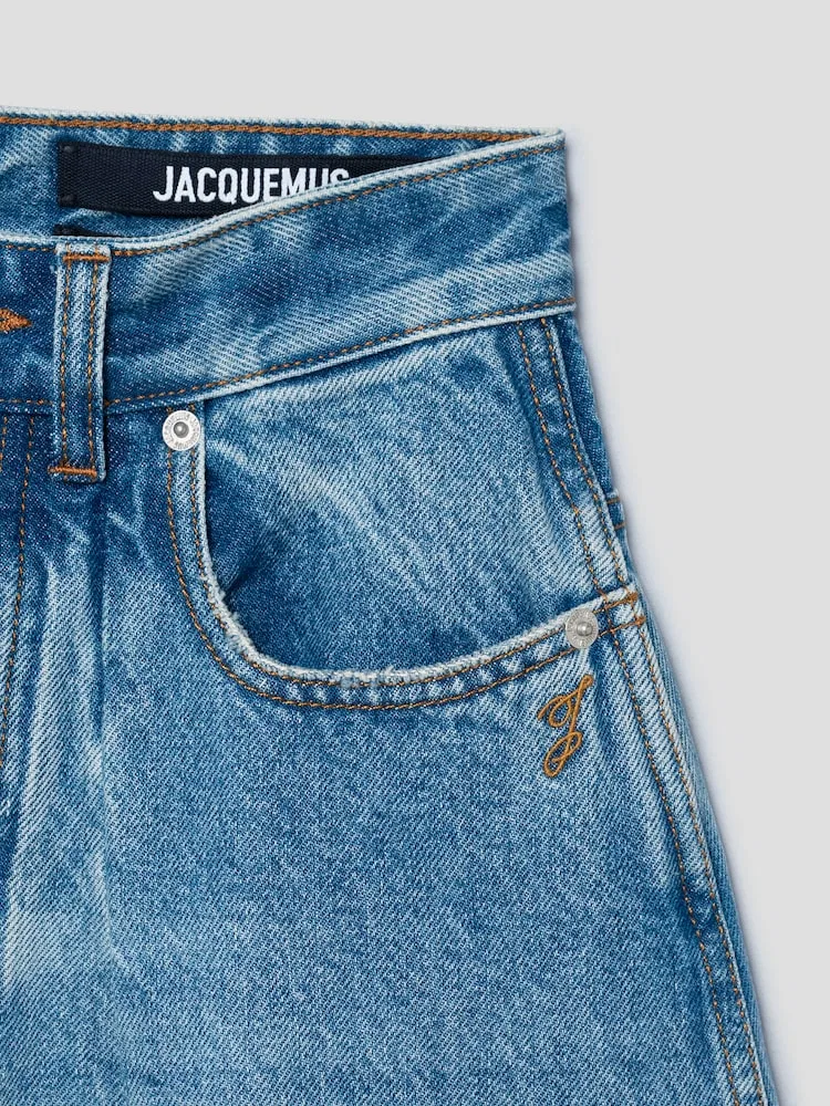 Джинсы высокие Ovalo JACQUEMUS, Blue — фото 4
