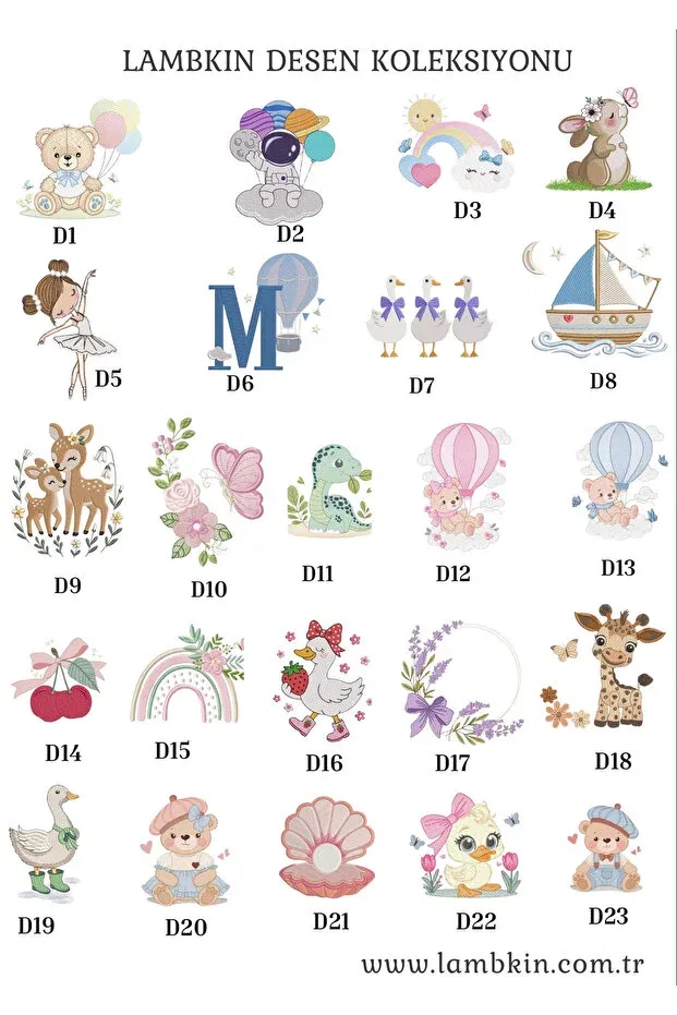 Детский комплект для новорожденных с вышивкой имени из хлопка Lambkin, Multicolor — фото 4