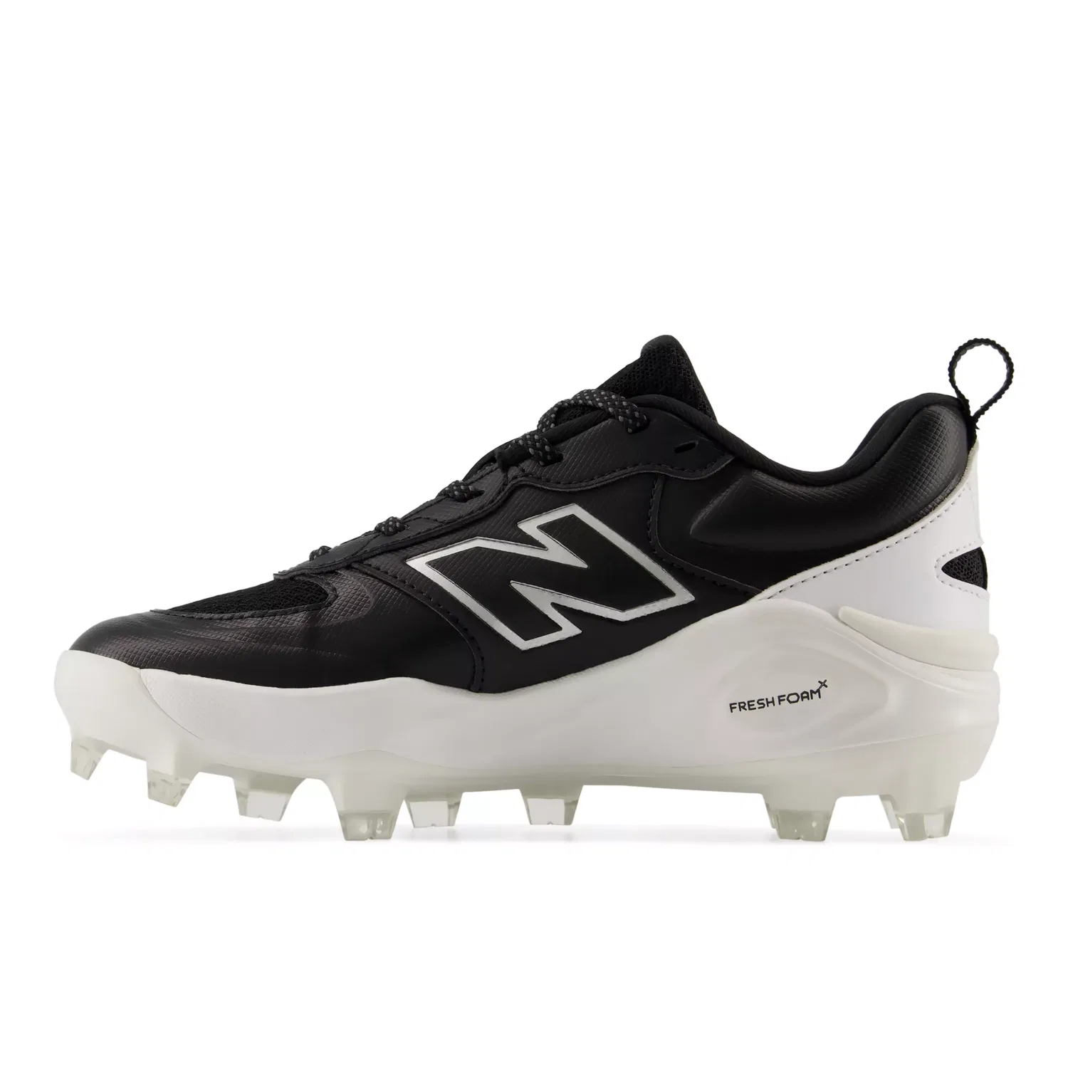 Детские бутсы для софтбола с сетчатым верхом Velo v5 Youth New Balance, Black With Metallic Silver — фото 3