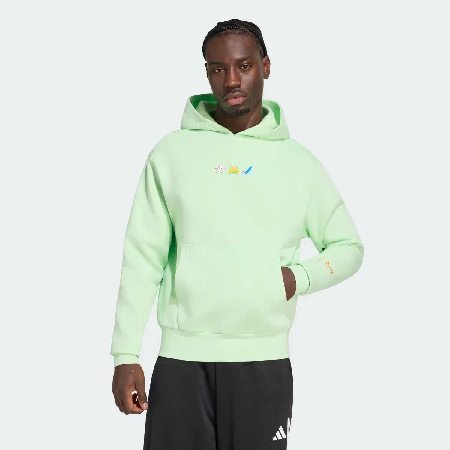 Детское худи с графическим принтом Disney Princesses Adidas Performance, Semi Green Spark
