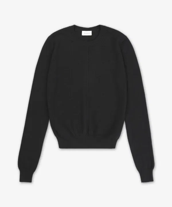 Свитер с ажурным узором, круглый вырез, 808069yall21000, Saint Laurent, черный