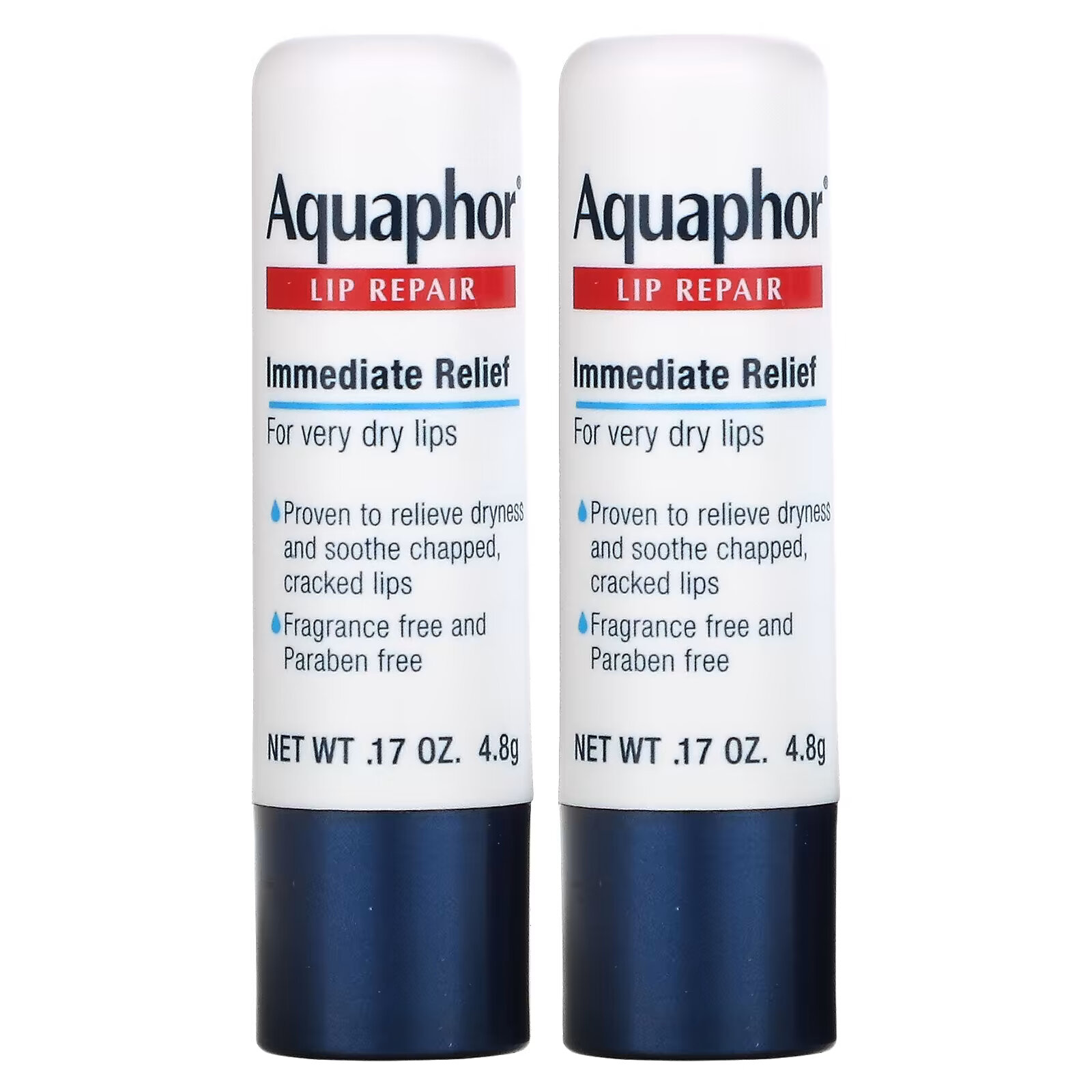 Aquaphor, Lip Repair Stick, Немедленное облегчение, 2 палочки, 0,17 унции (4,8 г) - фото