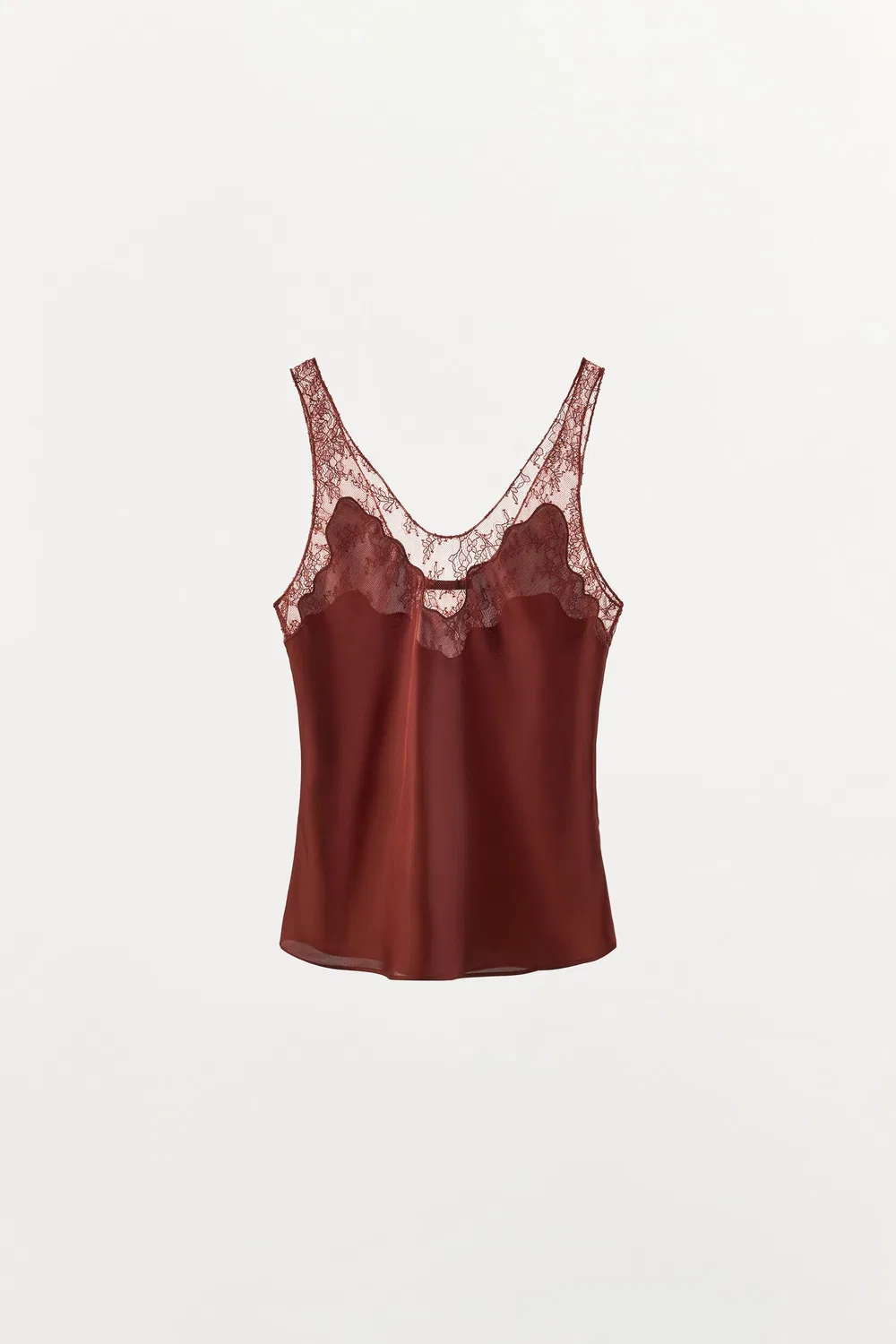 Топ в стиле кружева из коллекции ZW ZARA, Russet — фото 2