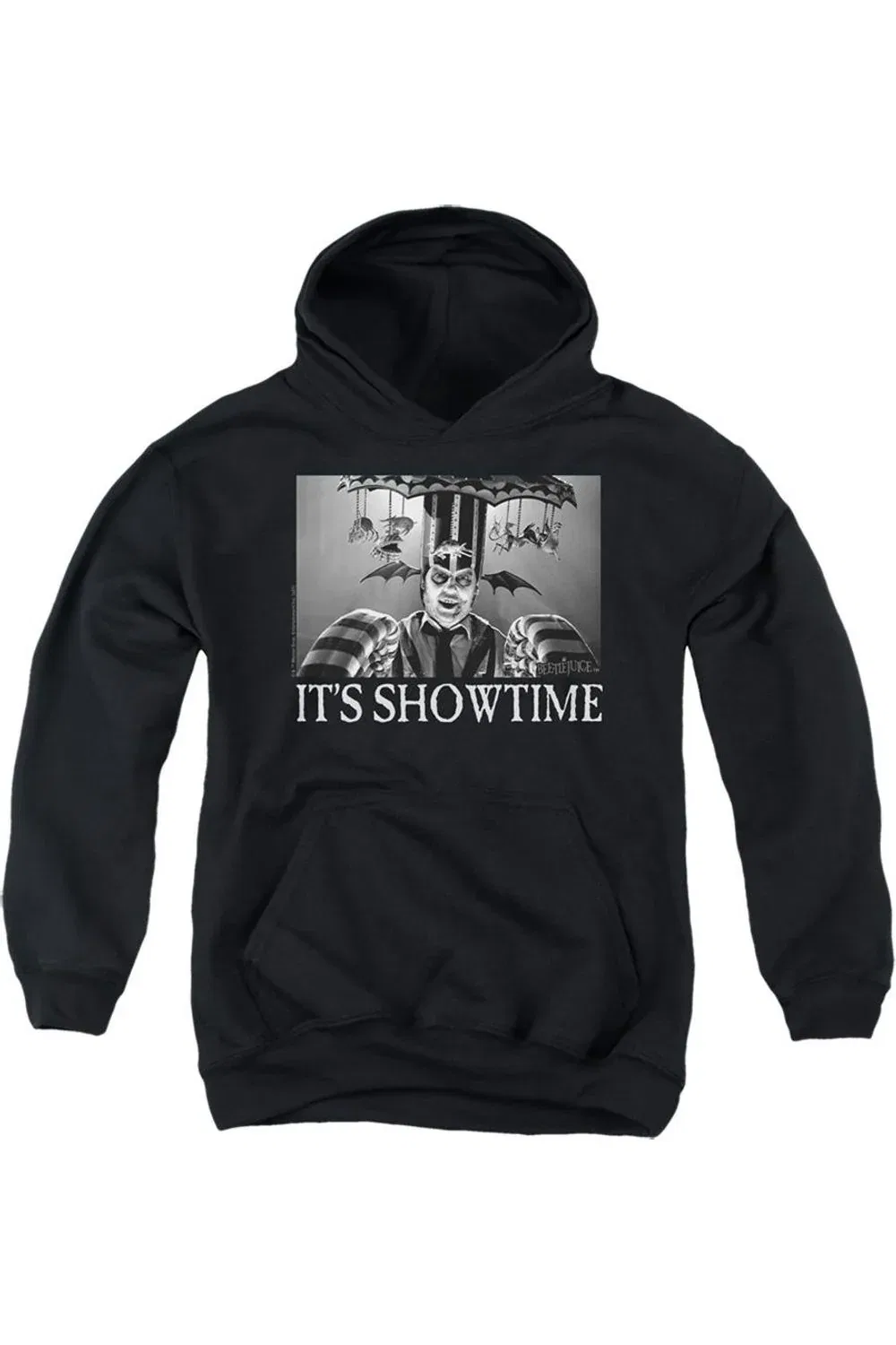 Детское худи с капюшоном с принтом Beetlejuice Showtime Gildan, черный
