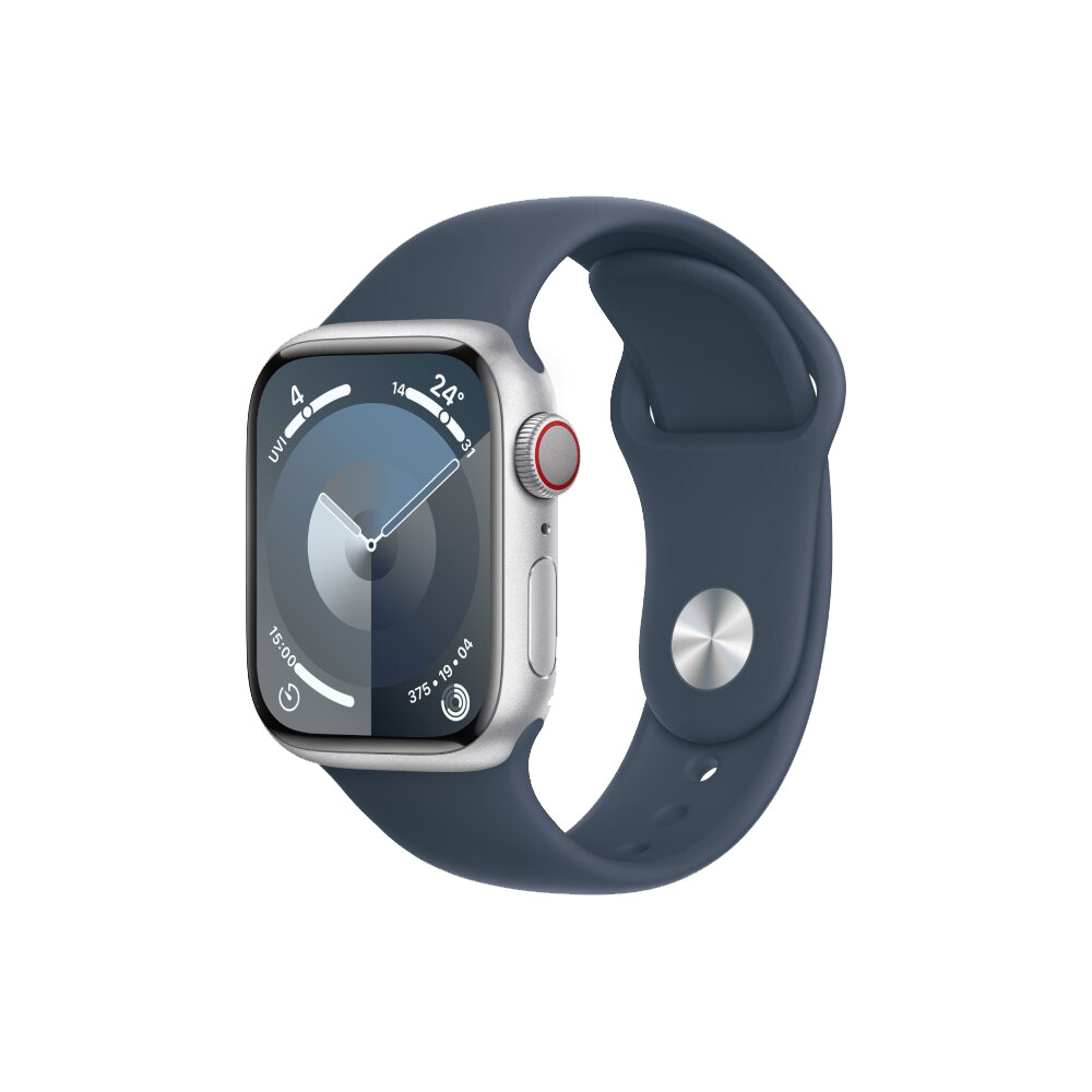

Умные часы Apple Watch Series 9 (GPS+Cellular), 41мм, Silver Aluminum Case/Storm Blue Sport Band - S/M, Серебристый, Умные часы Apple Watch Series 9 (GPS+Cellular), 41мм, Silver Aluminum Case/Storm Blue Sport Band - S/M