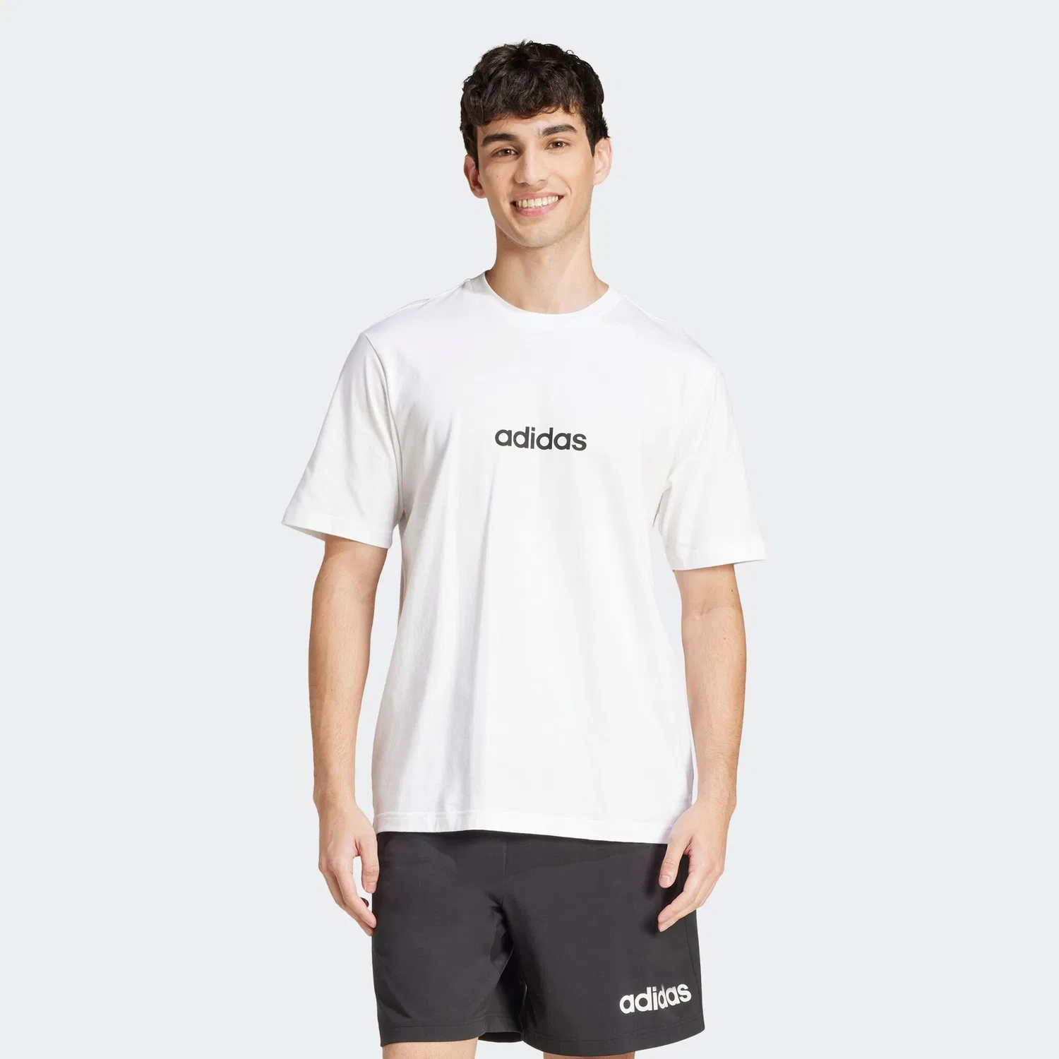 Детская футболка оверсайз с опущенным плечом Adidas Sportswear, White/Black — фото 4