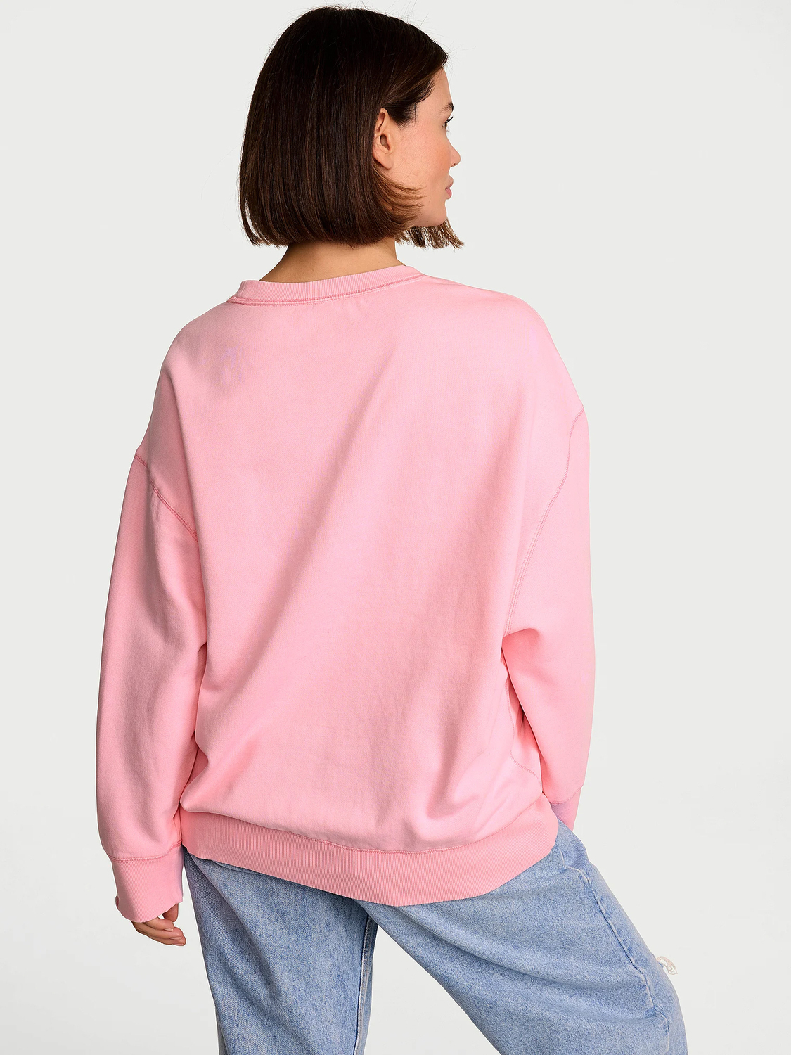 Свитшот Victoria's Secret Angel Essentials Effortless Fleece Crewneck, светло-розовый — фото 3