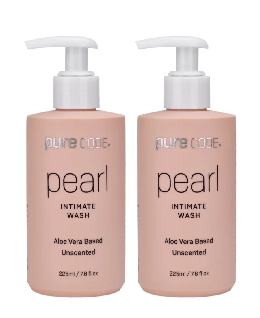 Интимное средство Pearl с пробиотиками на основе алоэ вера, без запаха, 225 мл/7,6 жидких унций (двойной набор) PURECODE, Clear
