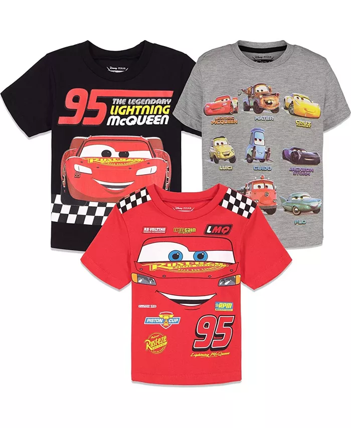

Футболки для мальчиков Tow Mater Lightning McQueen, набор из 3 штук Cars, мультиколор